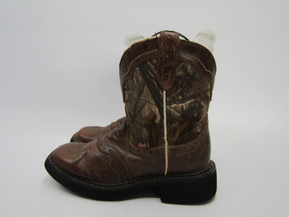 Justin Gypsy Little Kids Youth Size 12.5 D Camo Brown Leather Cowboy Boots